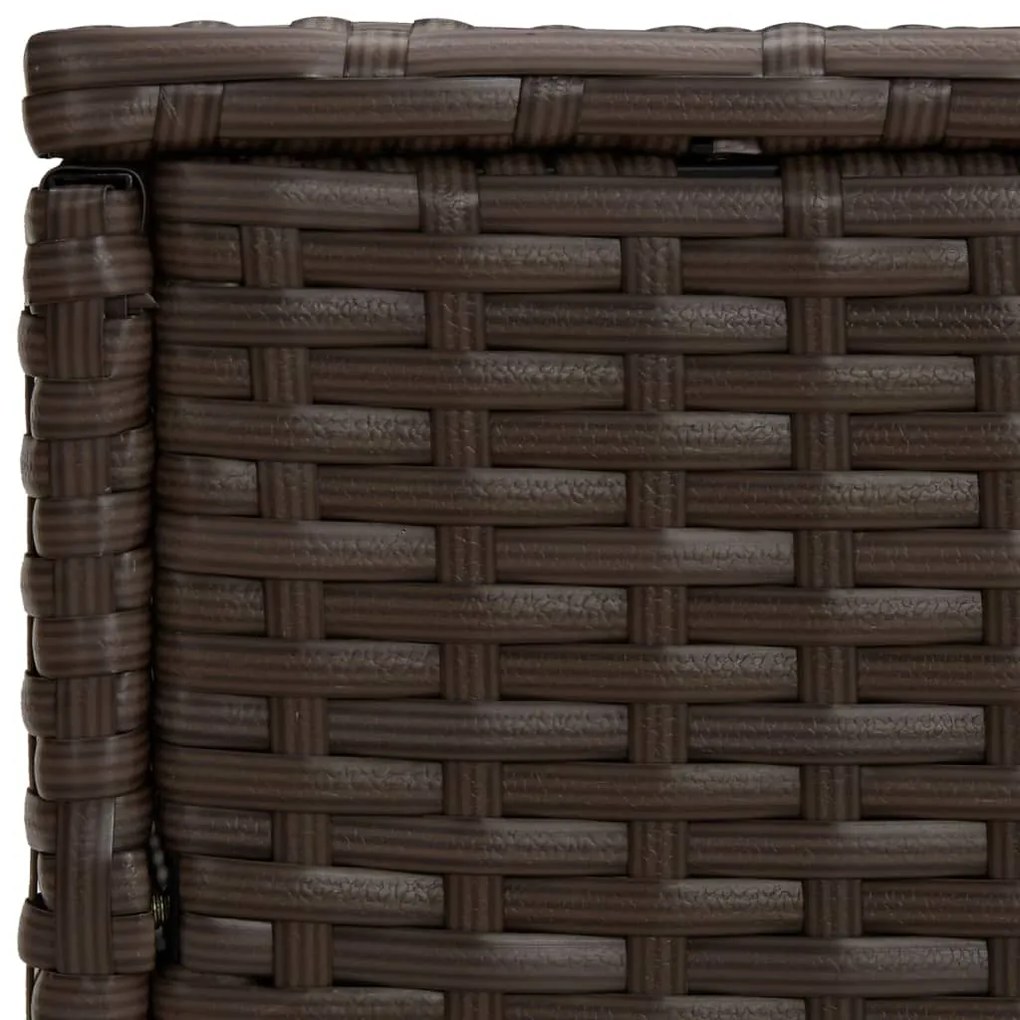 Mesas de apoio 3 pcs vime PE castanho