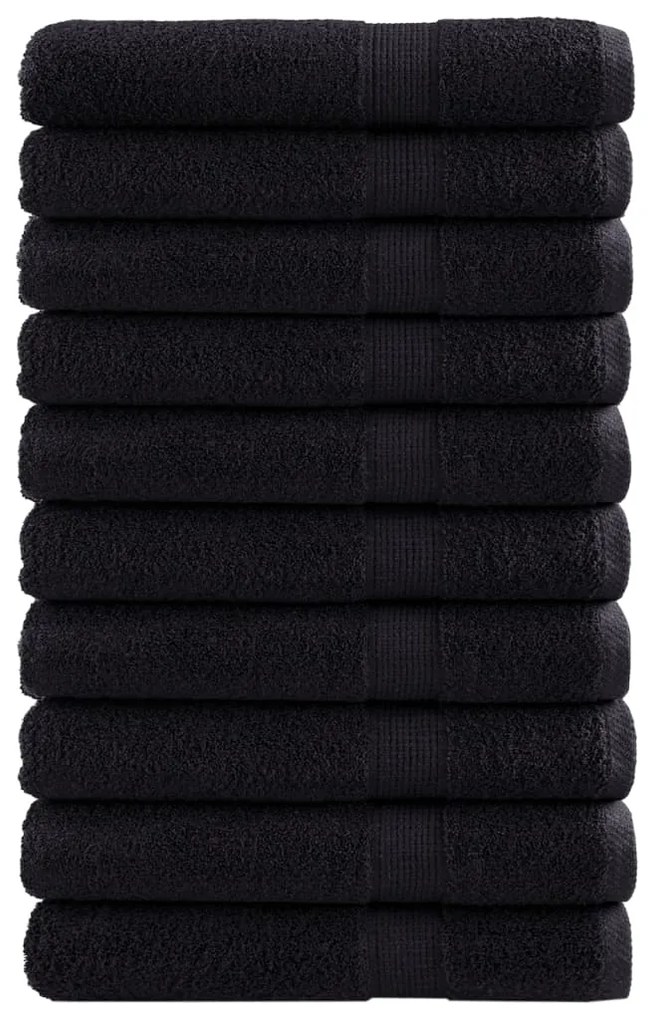 Toalhas de sauna premium SOLUND 10 pcs 80x200 cm 600 gsm preto