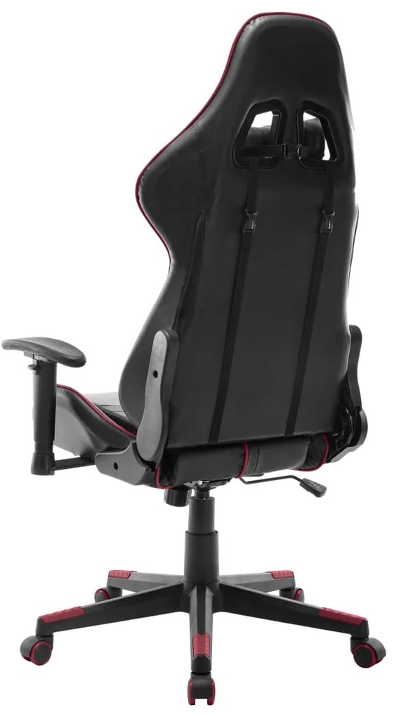 Cadeira de gaming couro artificial preto e vermelho tinto