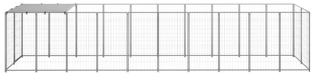 Canil para cães 6,05 m² aço prateado