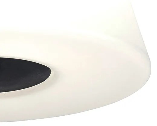 Candeeiro de pé exterior preto com abajur branco IP65 25 cm - Virginia Design