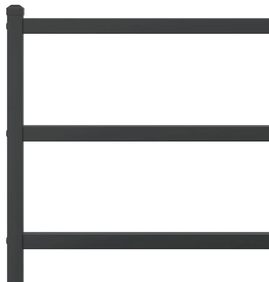 Estrutura de cama com cabeceira 140x200 cm metal preto