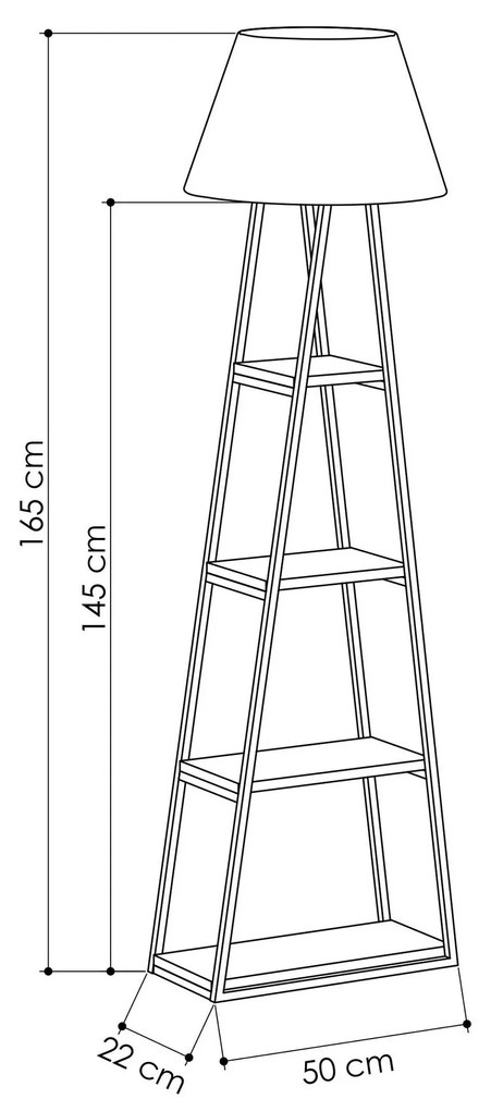 Candeeiro de Pé "Pal" – 50x22x165 cm – Antracite e Preto - Design Boho