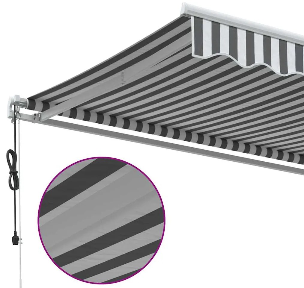 Toldo retrátil automático 400x300 cm antracite e branco