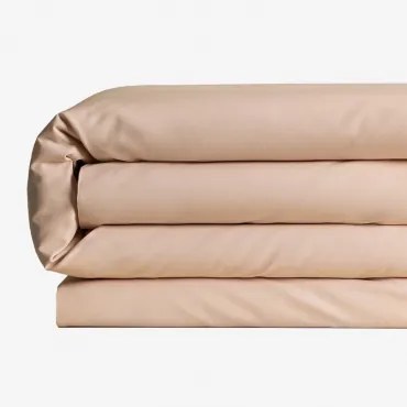 Capa De Edredão Em Algodão Percal De 180 Fios Para Cama De 90 Cm Agassi Rosa Peónia Claro & Cama 90cm (150 X 220 Cm) - Sklum