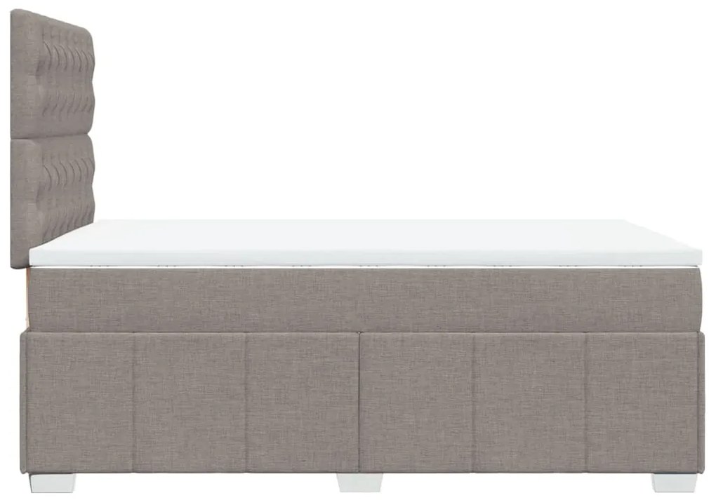 Cama boxspring c/ colchão 120x190cm tecido castanho-acinzentado