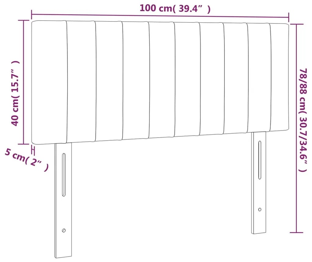 Cabeceira de cama veludo 100x5x78/88 cm preto