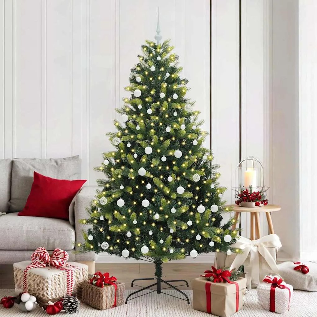 vidaXL Árvore de Natal Artificial Articulada 300 LEDs Verde 180 cm