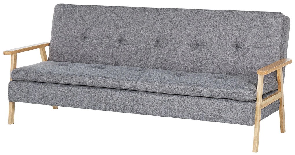 Sofá-cama estofado em tecido cinzento claro TJORN Beliani