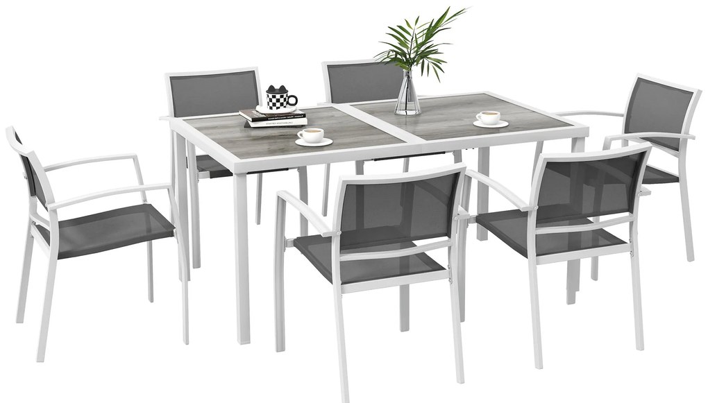 Conjunto de Refeição para Jardim – Catania – Castanho e Cinzento – Vim