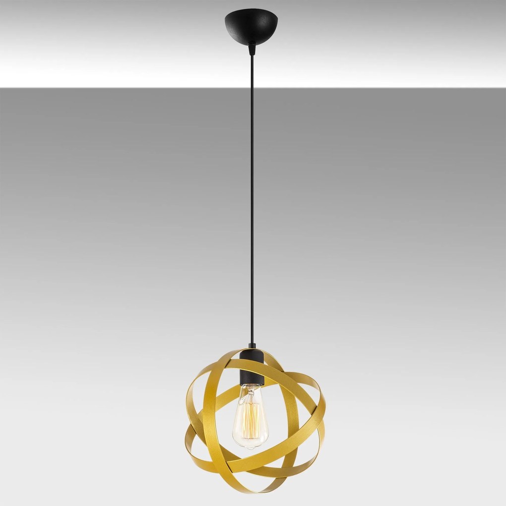 Candeeiro de Teto Gezegen – Preto e Dourado – 25 cm