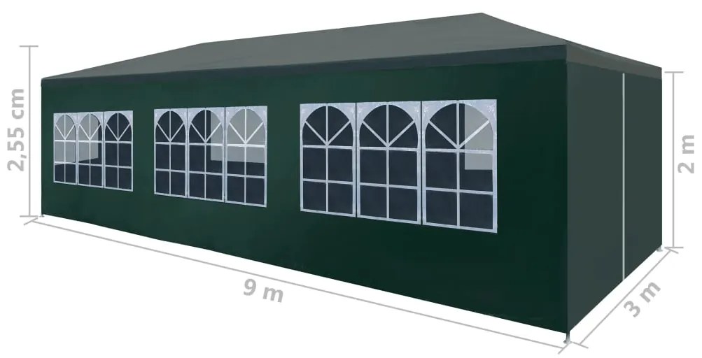 Tenda para festas 3x9 m verde