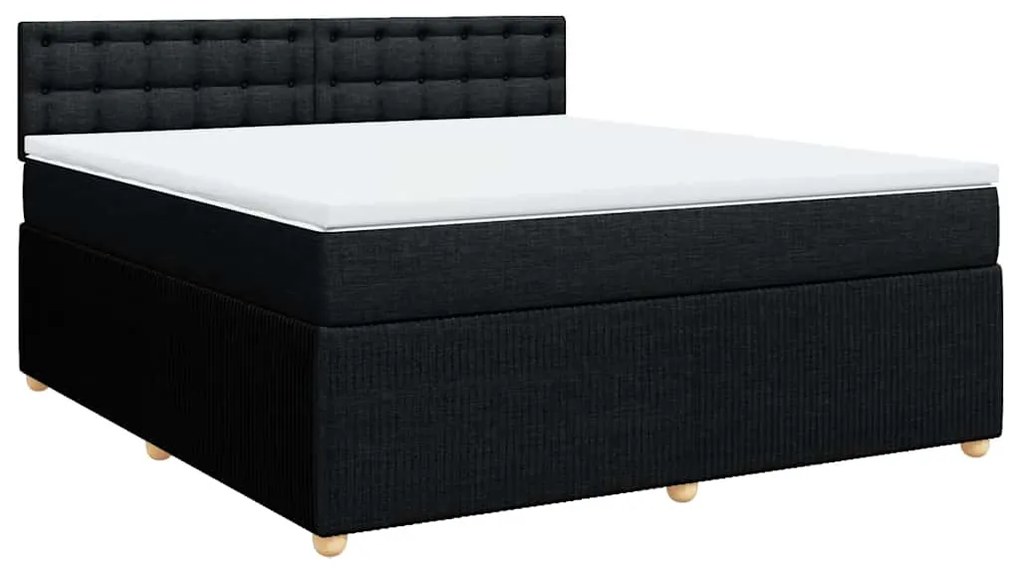 Cama com molas/colchão 180x200 cm tecido preto