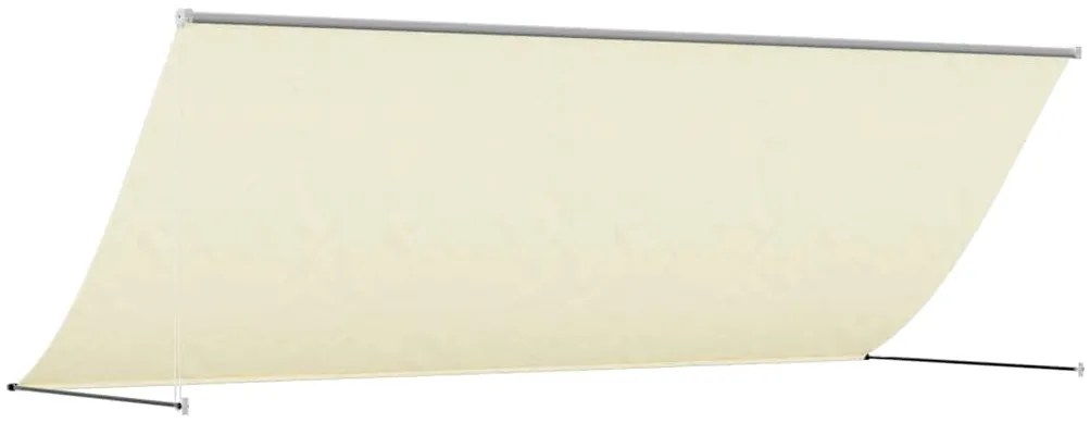 Toldo retrátil 350x150 cm tecido e aço cor creme