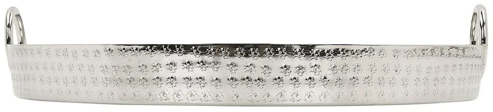 Conjunto de 2 bandejas decorativas prateadas SAFUR Beliani