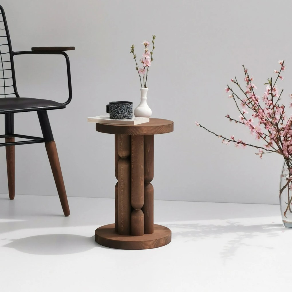 Mesa de Apoio Stoa – Castanho – 27x42x27 cm