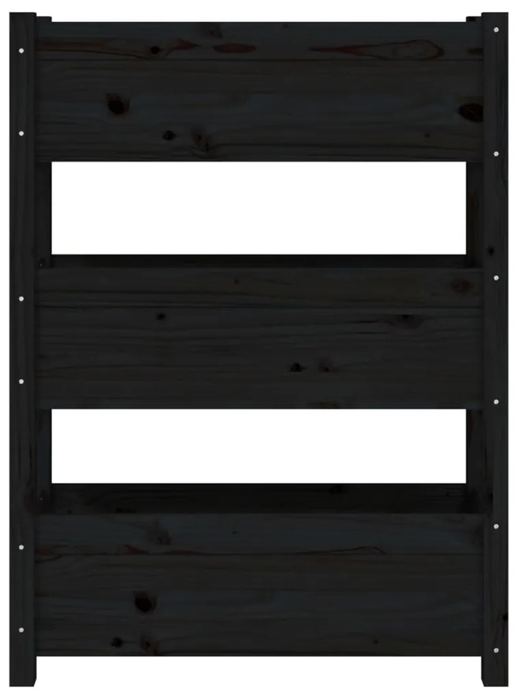 Vaso/floreira 77x25x104,5 cm madeira de pinho maciça preto