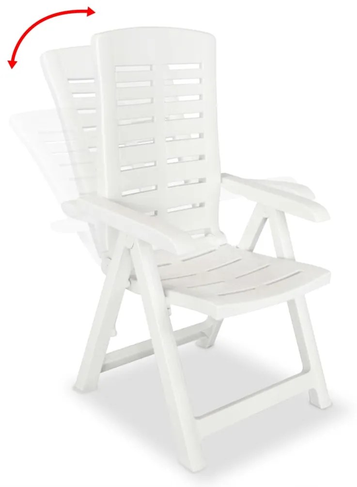 Conjunto de jantar de exterior 7 pcs plástico branco