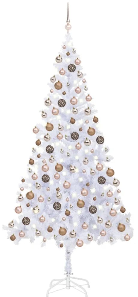 vidaXL Árvore de Natal artificial pré-iluminada c/ bolas 910 ramos