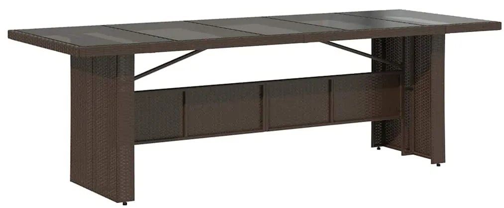 9 pcs conjunto bistrô de jardim c/ almofadões vime PE castanho