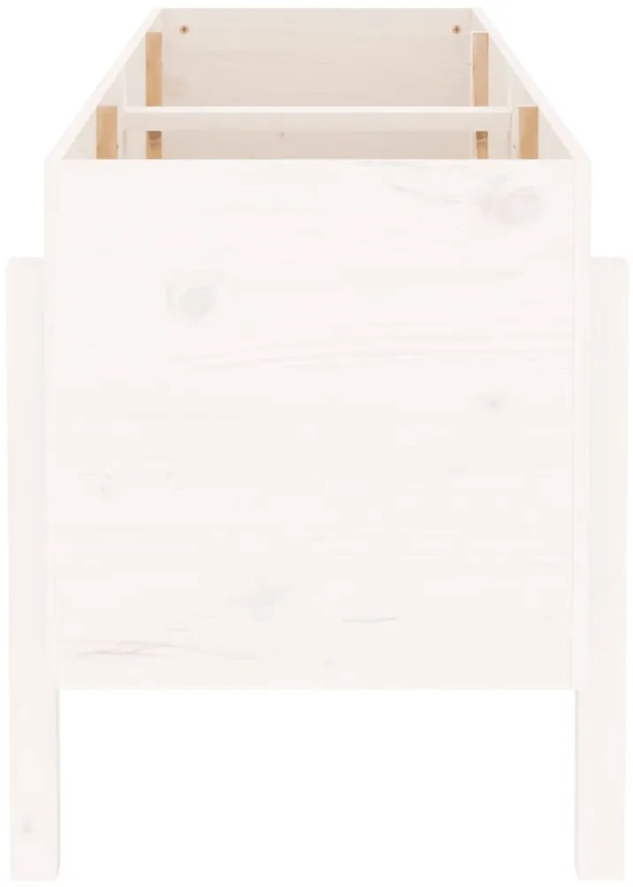 Canteiro elevado de jardim 160x50x57 cm pinho maciço branco