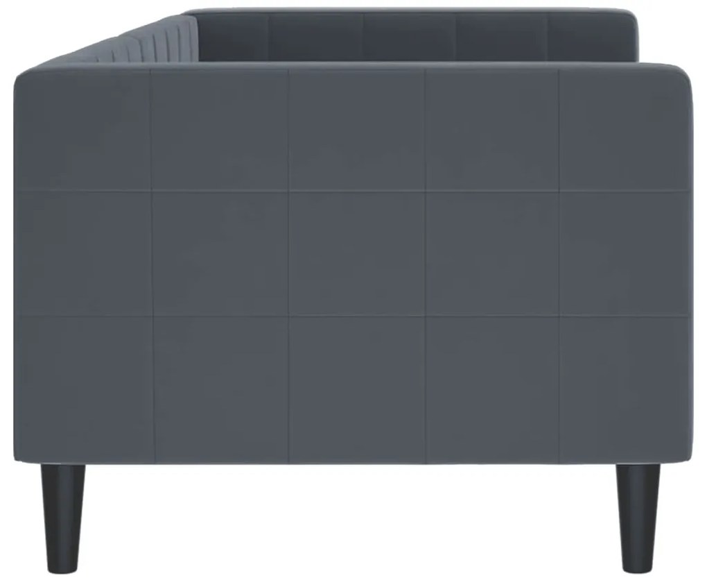 Sofá-cama 80x200 cm veludo cinzento-escuro