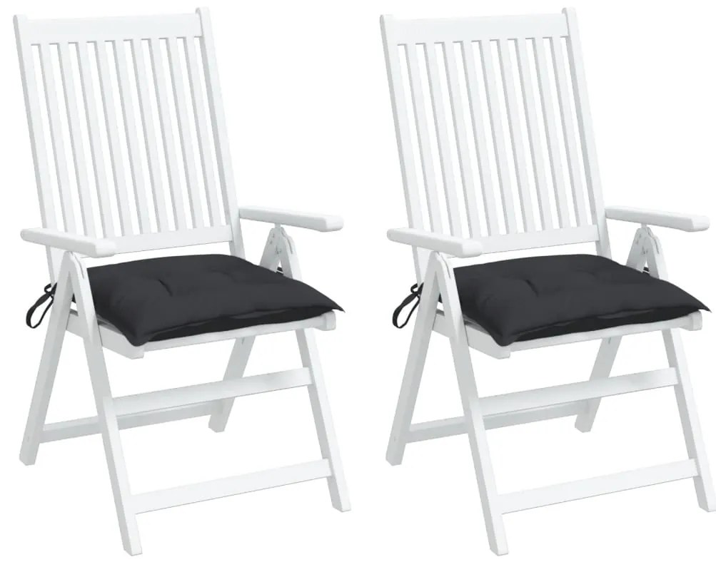 Almofadões de cadeira 2 pcs 40x40x7 cm tecido oxford preto