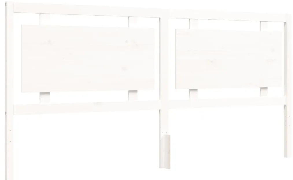 Estrutura de cama com cabeceira 180x200cm madeira maciça branco