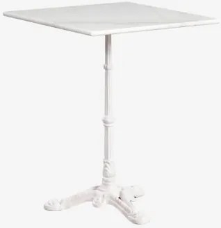 Mesa De Bar Quadrada Em Pedra Natural Azteca 70 X 70 Cm & Mármore Branco Guangxi - Branco Glacial - Sklum