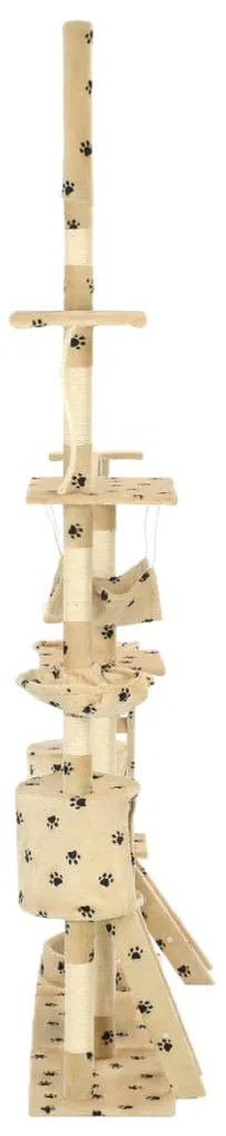 Árvore para gatos c/ postes arranhadores sisal 230-250 cm bege