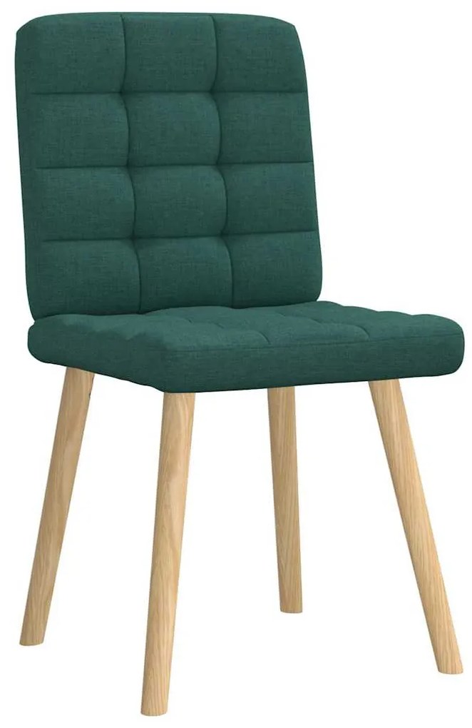 Cadeiras de jantar 6 pcs tecido verde-escuro
