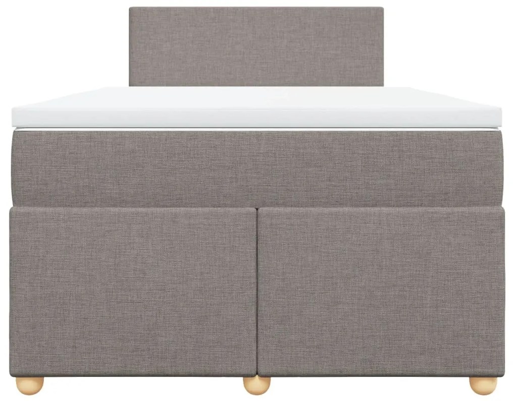 Cama boxspring c/ colchão 120x190cm tecido castanho-acinzentado