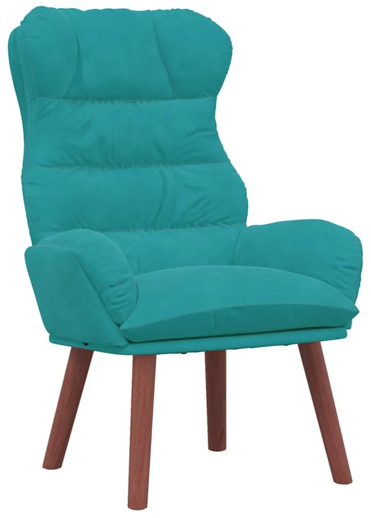 Cadeira Relaxante Veludo Turquesa
