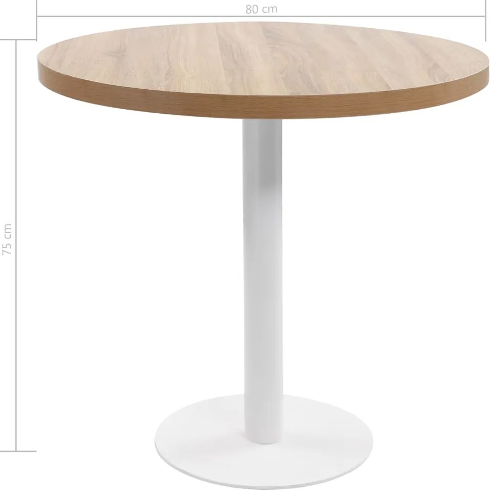 Mesa bistrô 80 cm MDF castanho-claro