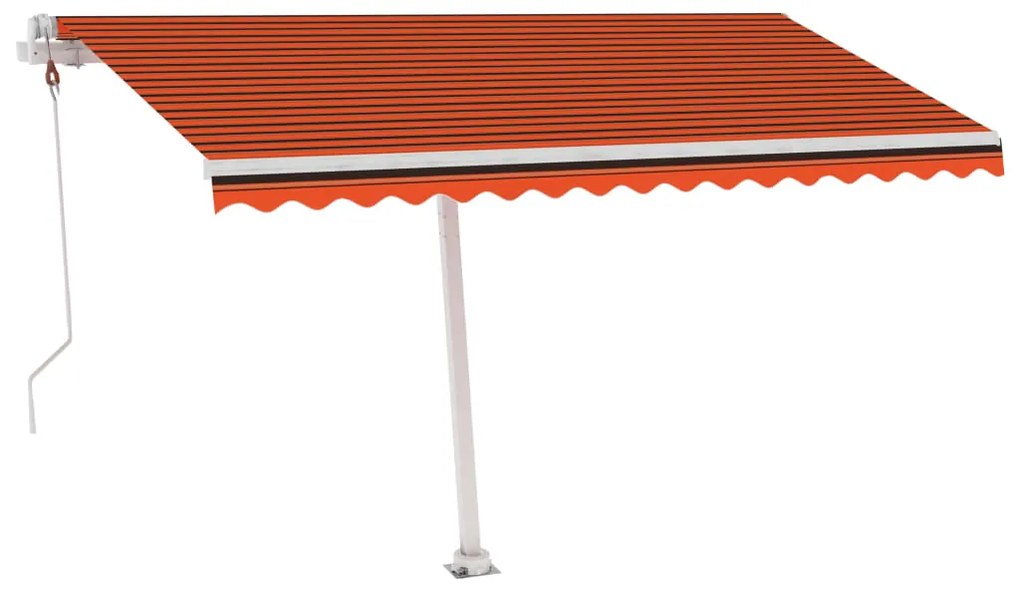 Toldo automático independente 450x350 cm laranja e castanho