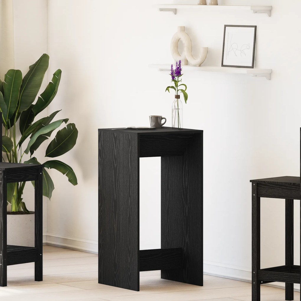Mesa de Bar vidaXL Preto Carvalho 51x50x103,5 cm Madeira Engenharia