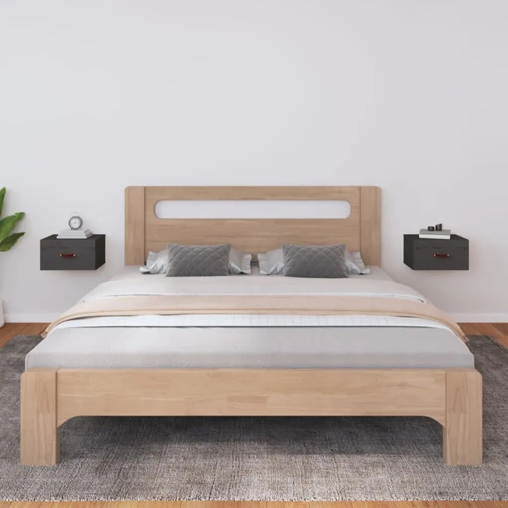vidaXL Mesas de cabeceira de parede 2 pcs 40x29,5x22 cm cinzento