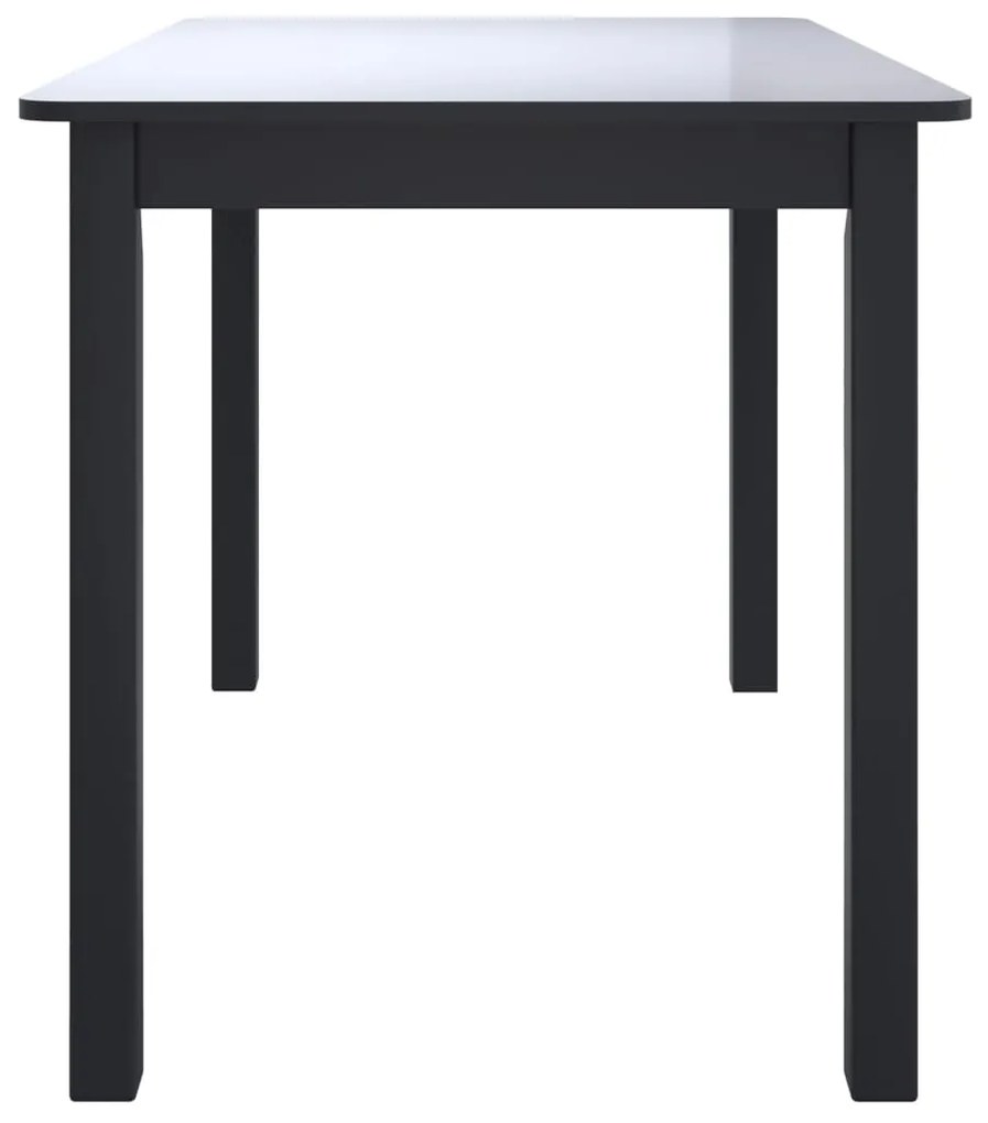Mesa de jantar 114x71x75cm madeira de seringueira maciça preto