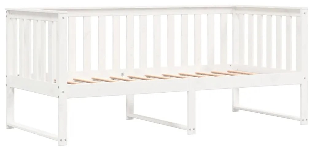 Sofá-cama 90x190 cm madeira de pinho maciça branco