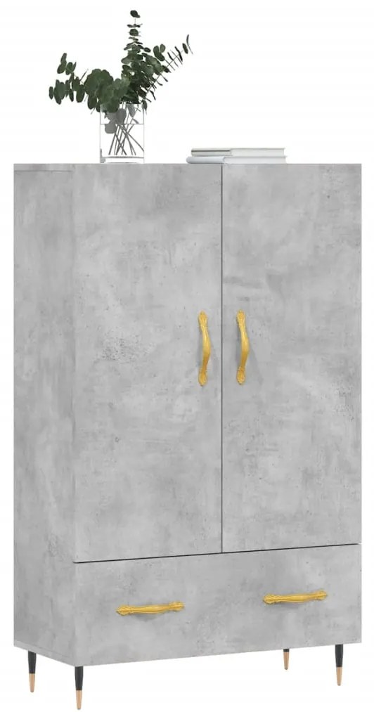 Aparador alto 69,5x31x115 cm derivados de madeira cinza-cimento