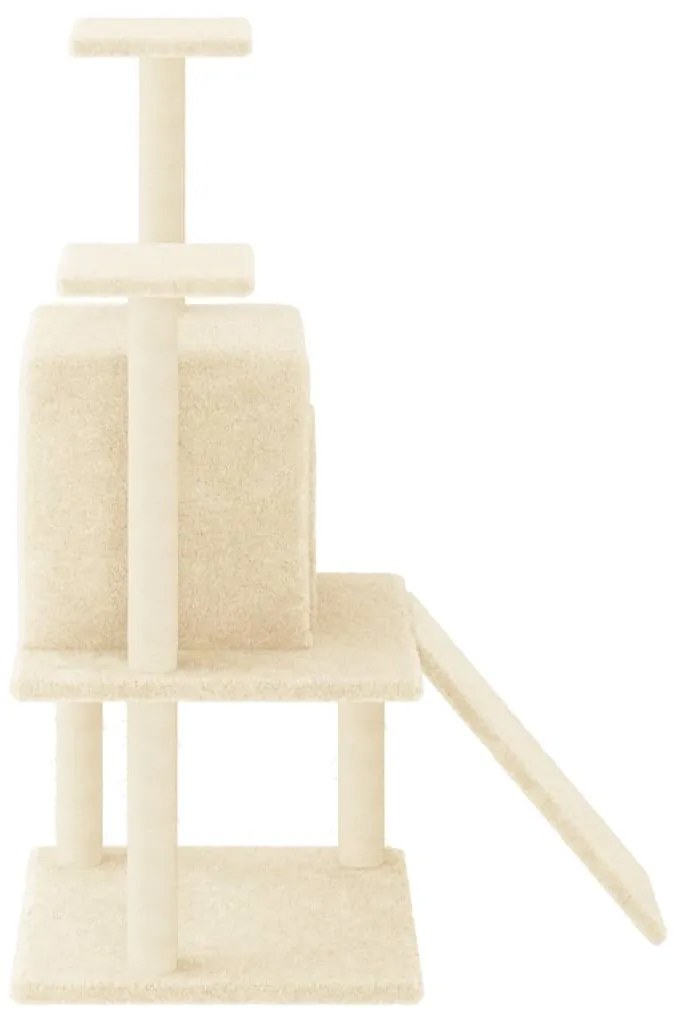 Árvore para gatos c/ postes arranhadores sisal 110 cm cor creme