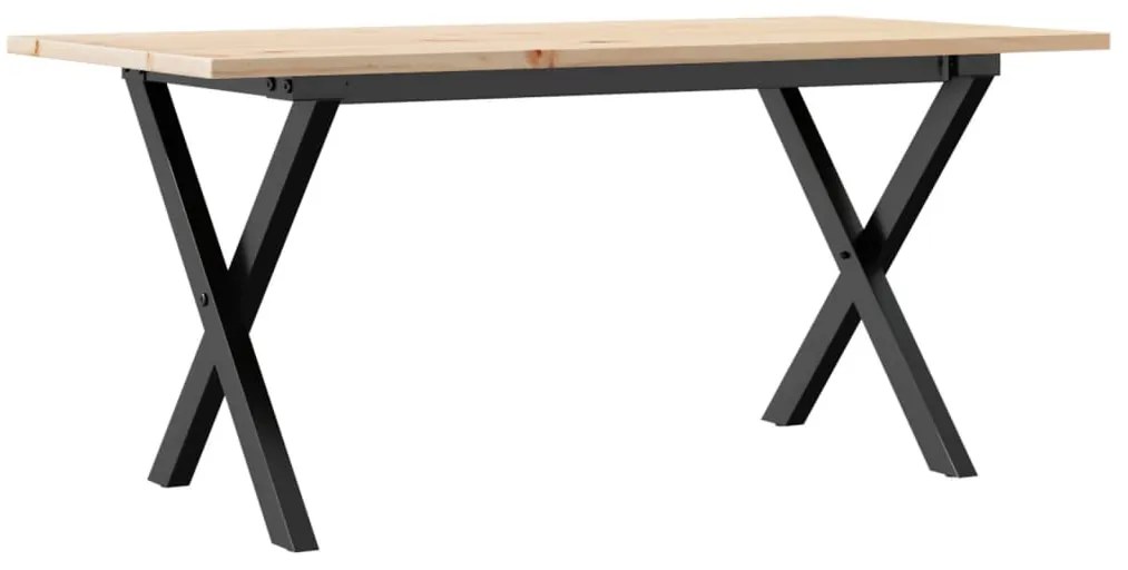 Mesa de centro estrutura em X 90x40x45 cm pinho e aço