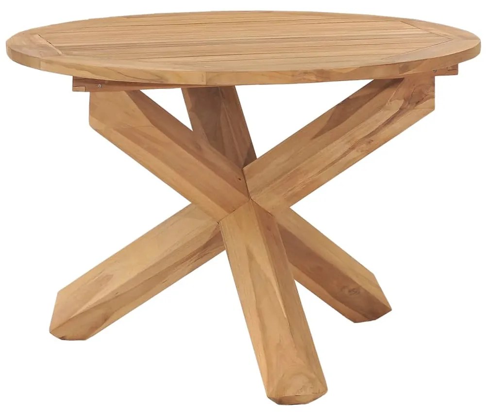 vidaXL Mesa de jantar para jardim Ø110x75 cm madeira de teca maciça