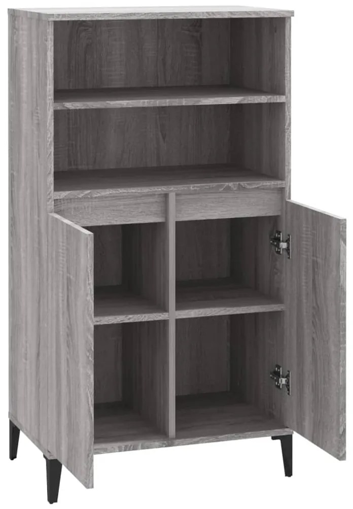 Aparador alto 60x36x110 cm derivados de madeira cinzento sonoma