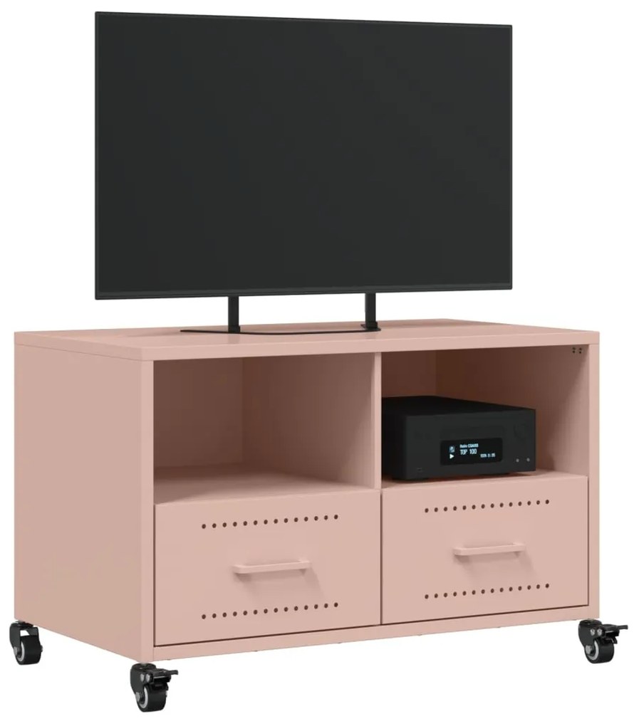 Móvel de TV 68x39x43,5 cm aço laminado a frio rosa