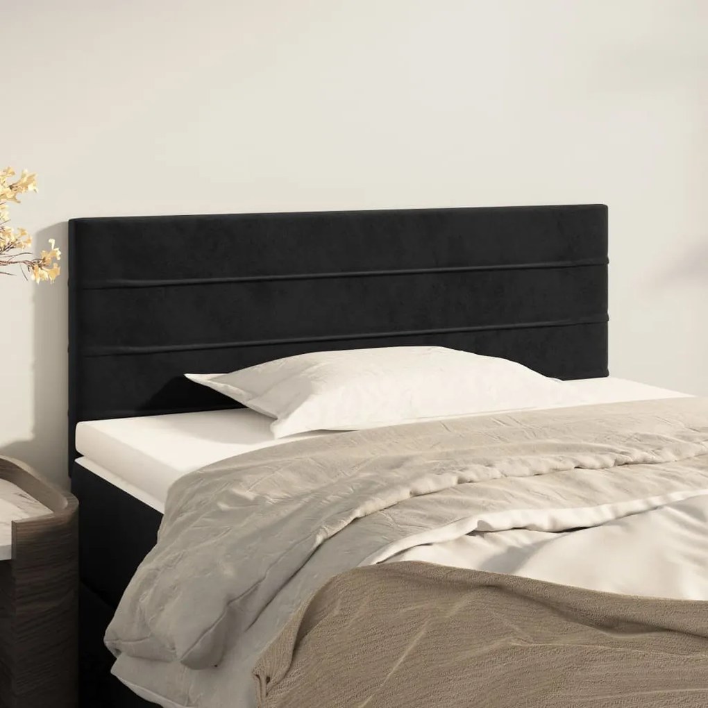 Cabeceira de cama veludo 90x5x78/88 cm preto