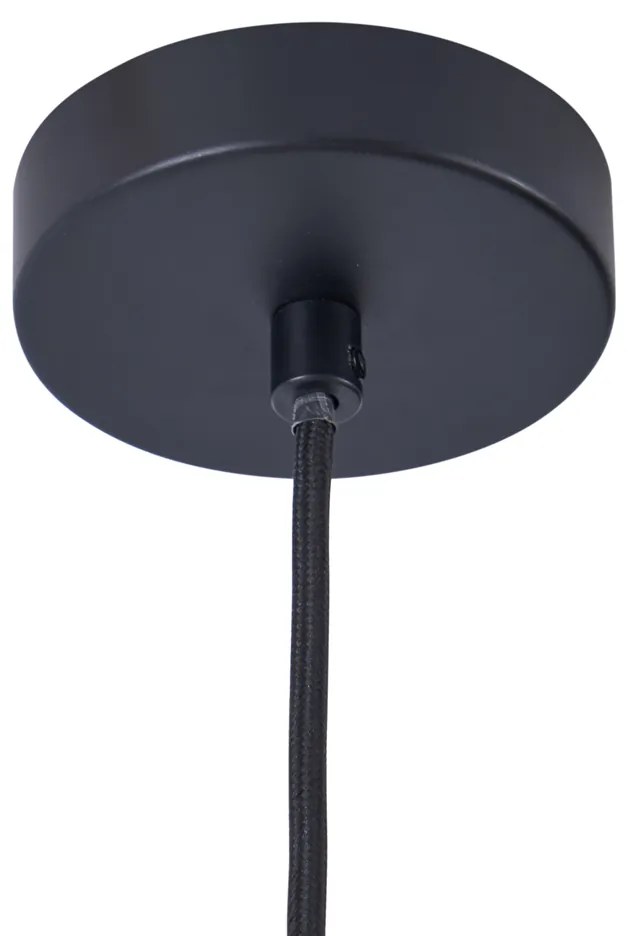 Candeeiro suspenso moderno preto com interior dourado - Loes