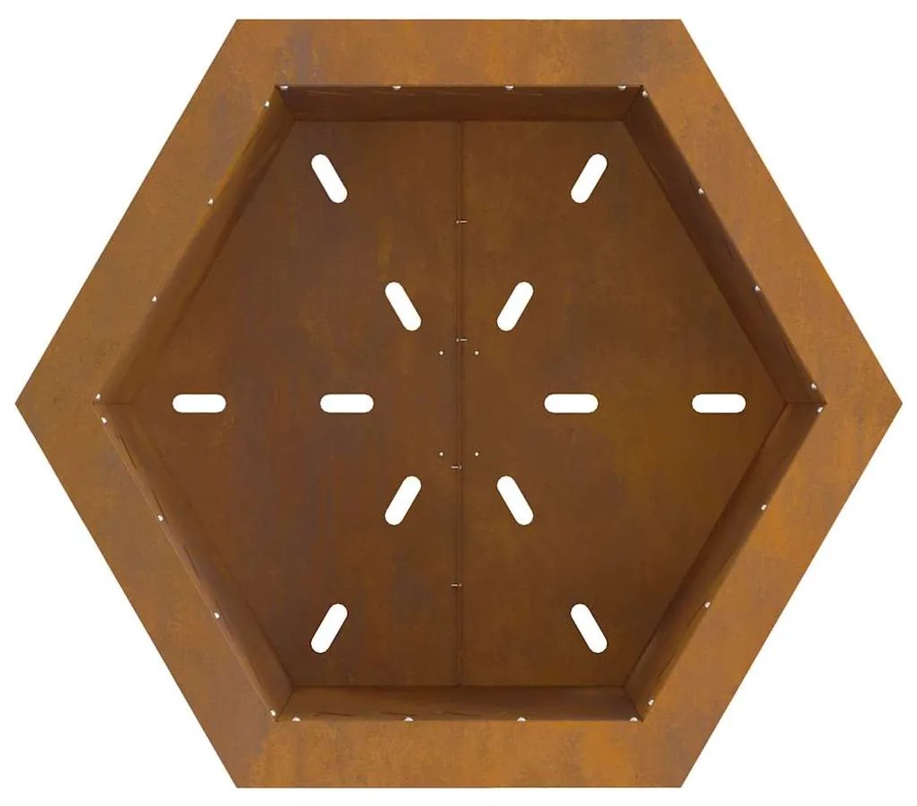 Fogueira Sem Fumaça Hexagonal 58x58x51 cm Aço Envelhecido