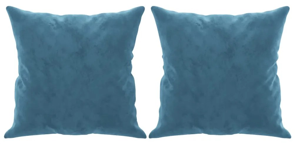 Sofá 2 lugares c/ almofadas decorativas 120 cm veludo azul