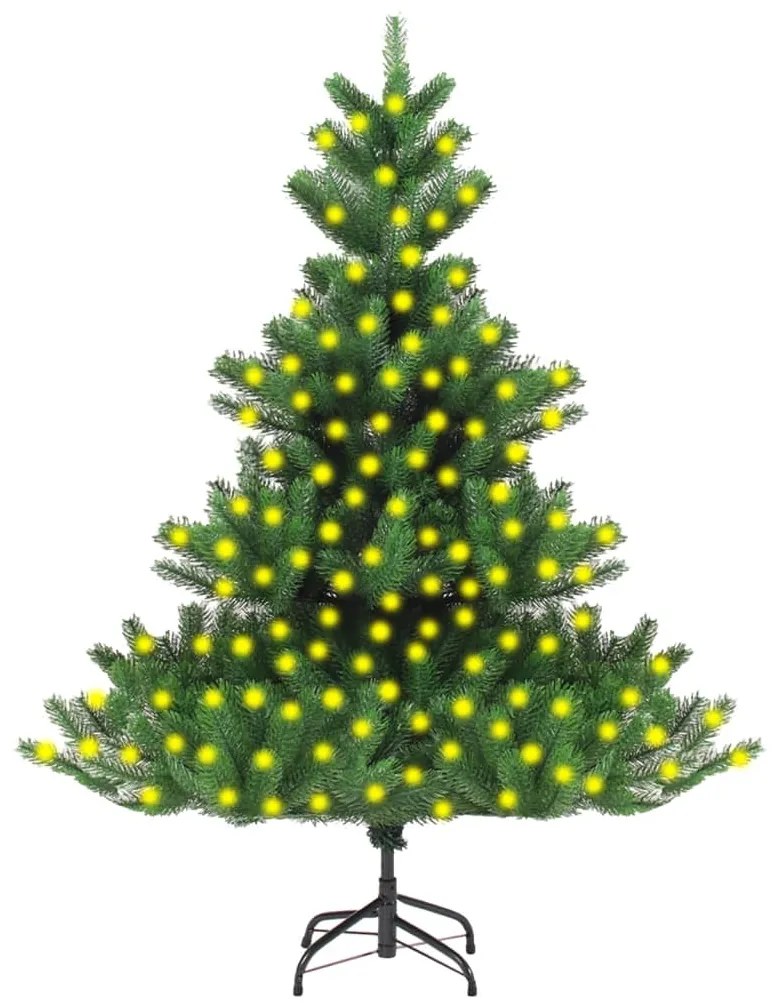 vidaXL Árvore de Natal artificial pré-iluminada abeto caucasiano verde